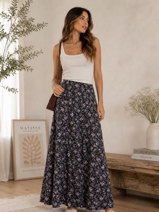 Coco Blue Dresses & Skirts - Coco Blue Women's Floral Button Front Midi Skirt Size Small